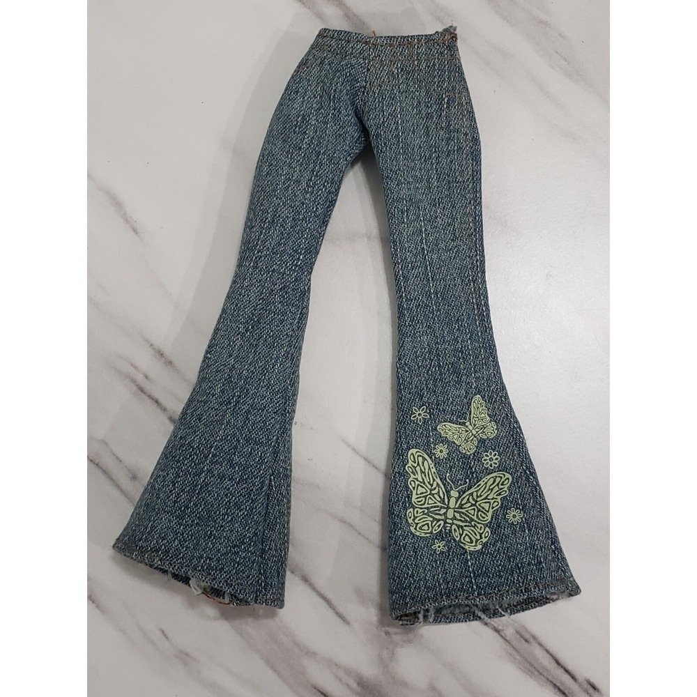 Shoppin Mall Style Fashion Pack Bratz Girlz Doll Pants Jeans Butterfly Flare y2k
